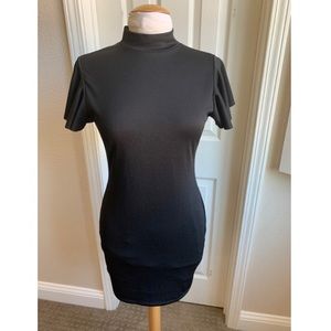 Black bodycon dress with cute sleeves